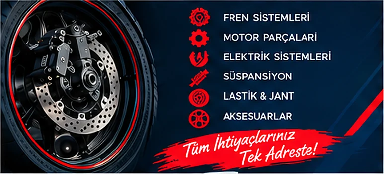 Fren sistemleri, motor parçaları, elektrik, süspansiyon, lastik ve jant, aksesuarlar - tüm ihtiyaçlarınız tek adreste